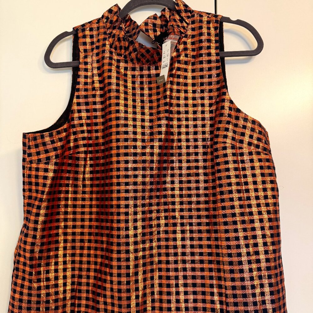 J Crew Ruffleneck sleeveless top